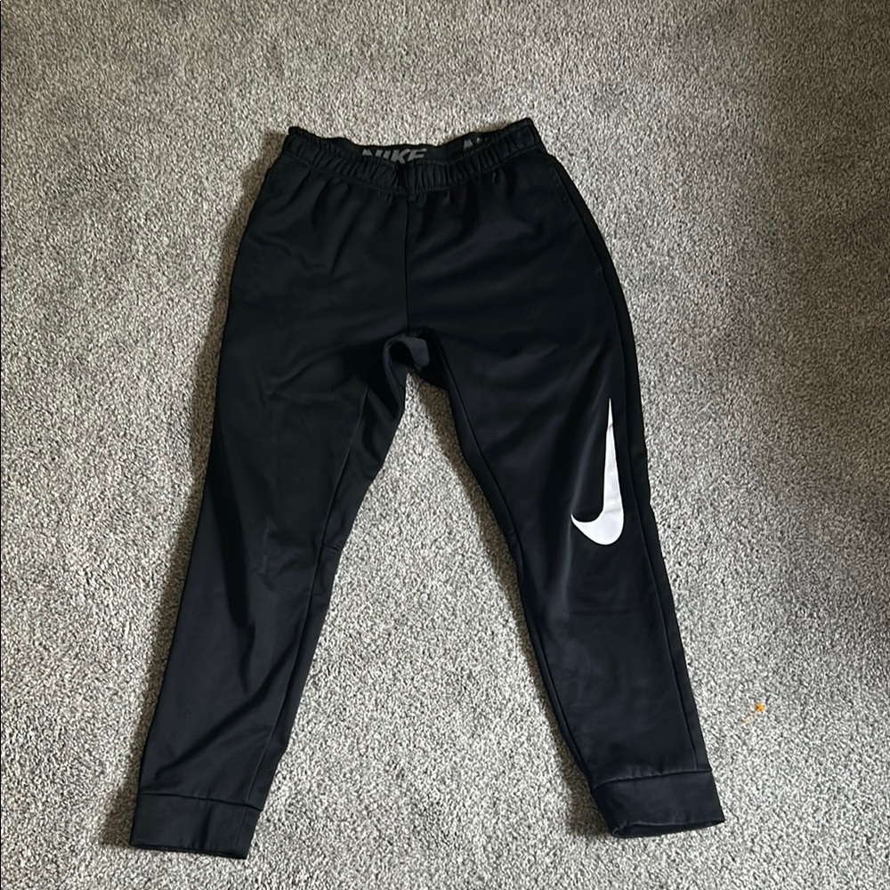 Nike Black Track Pants with White Logo